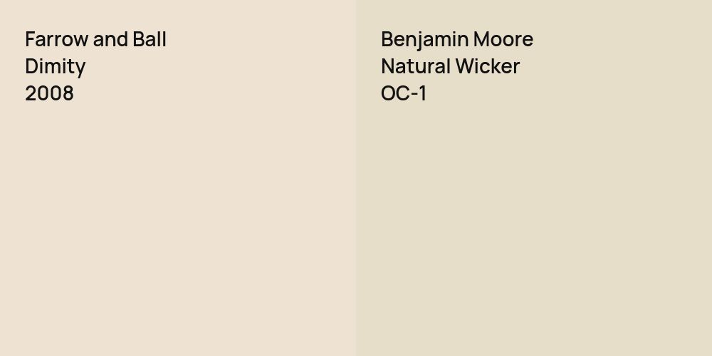 Farrow and Ball Dimity vs. Benjamin Moore Natural Wicker