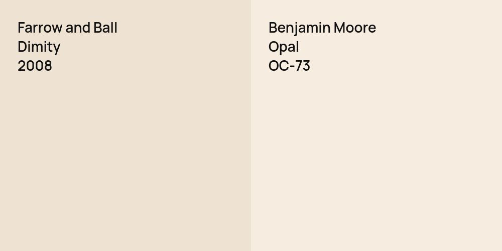 Farrow and Ball Dimity vs. Benjamin Moore Opal