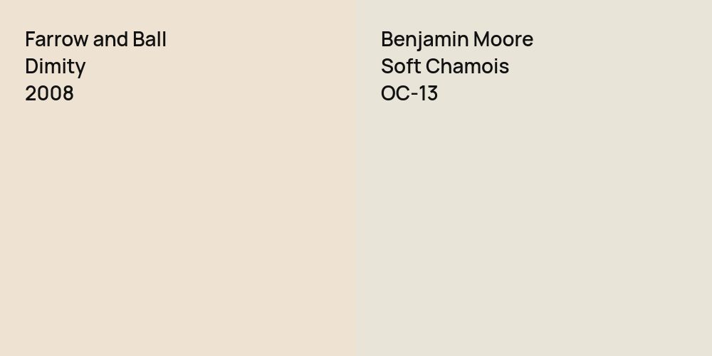 Farrow and Ball Dimity vs. Benjamin Moore Soft Chamois