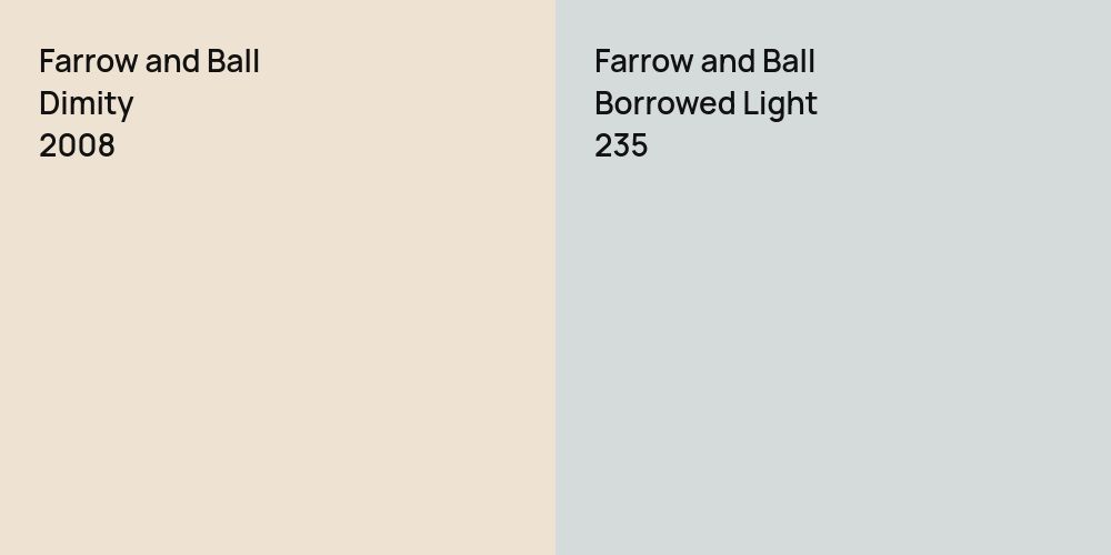 Farrow and Ball Dimity vs. Farrow and Ball Borrowed Light