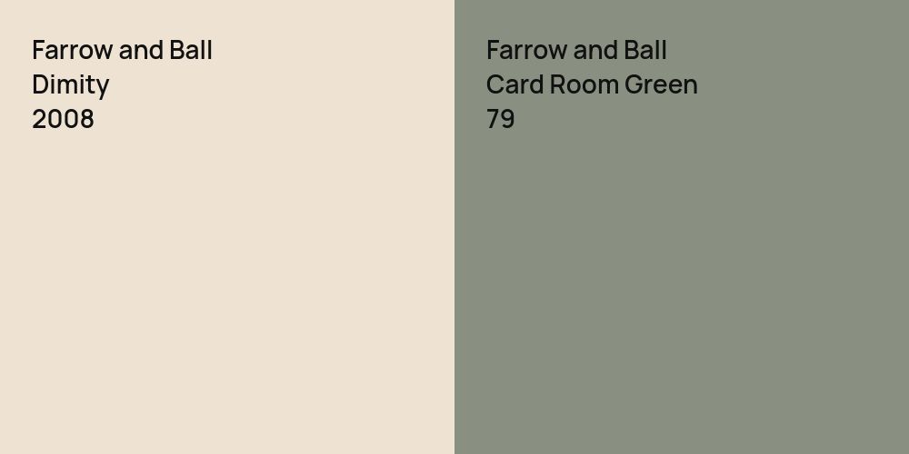 Farrow and Ball Dimity vs. Farrow and Ball Card Room Green