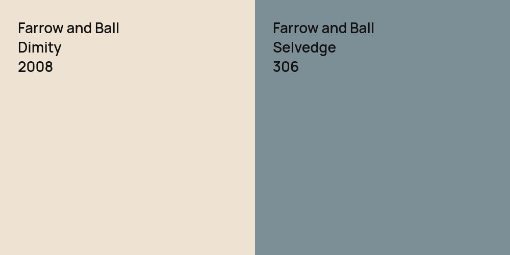 Farrow and Ball Dimity vs. Farrow and Ball Selvedge