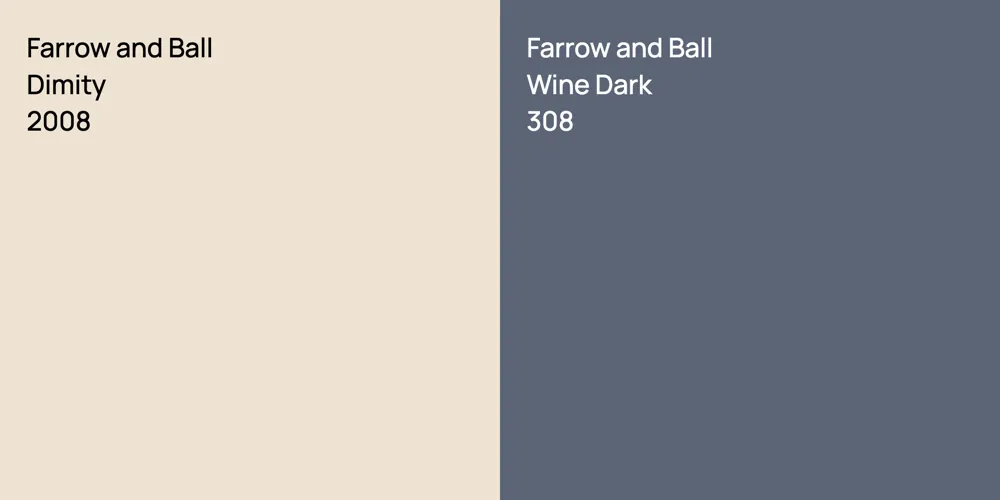 Farrow and Ball Dimity vs. Farrow and Ball Wine Dark