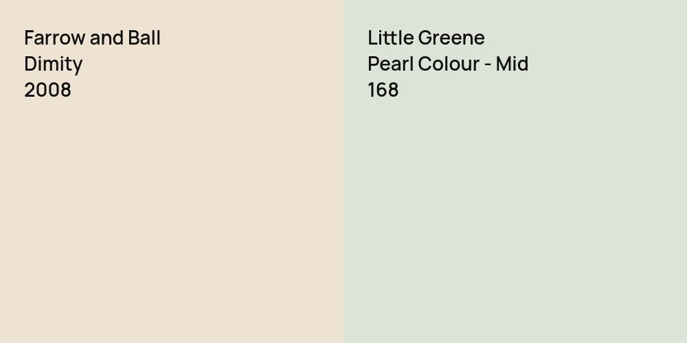 Farrow and Ball Dimity vs. Little Greene Pearl Colour - Mid