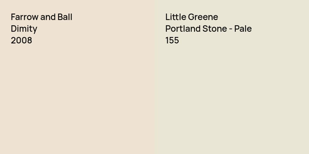 Farrow and Ball Dimity vs. Little Greene Portland Stone - Pale