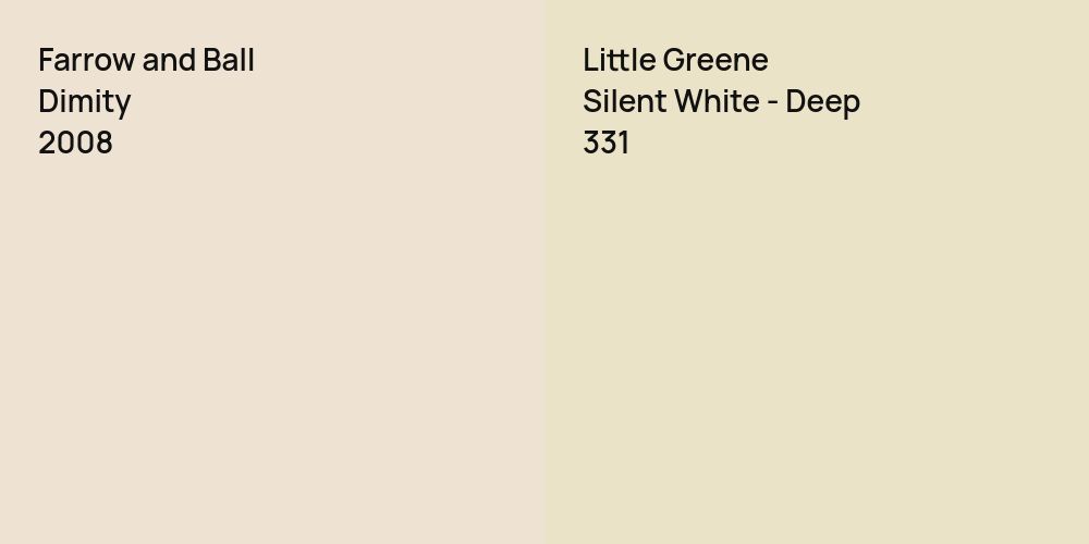 Farrow and Ball Dimity vs. Little Greene Silent White - Deep