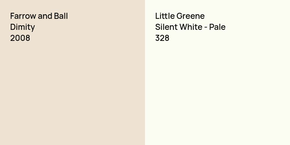 Farrow and Ball Dimity vs. Little Greene Silent White - Pale