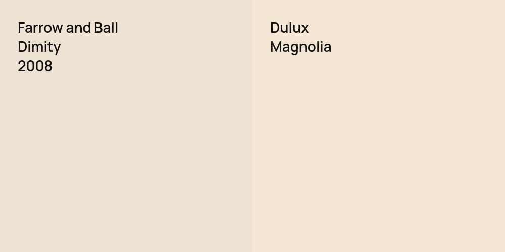 Farrow and Ball Dimity vs. Dulux Magnolia