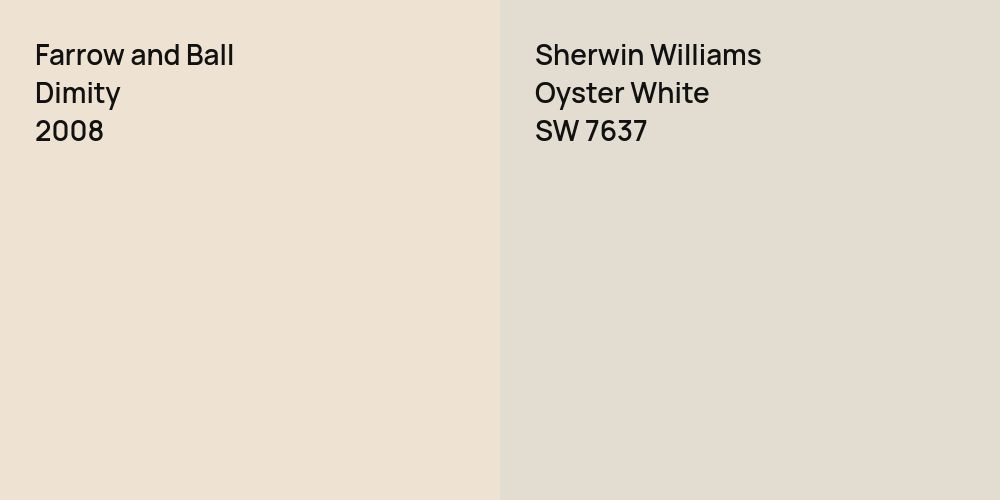 Farrow and Ball Dimity vs. Sherwin Williams Oyster White