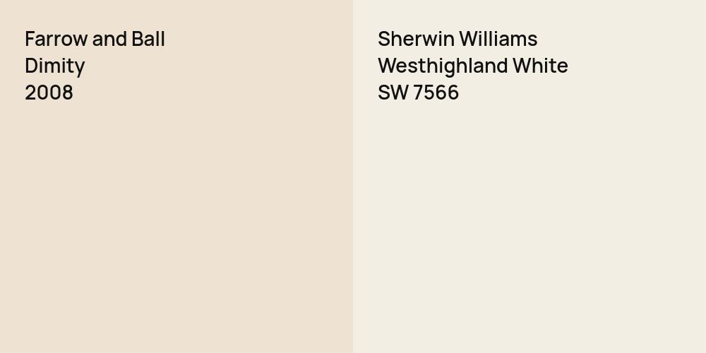 Farrow and Ball Dimity vs. Sherwin Williams Westhighland White