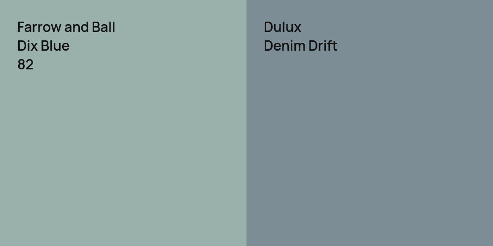 Farrow and Ball Dix Blue vs. Dulux Denim Drift