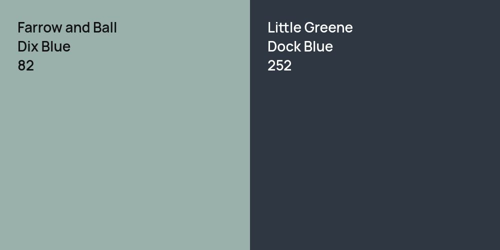 Farrow and Ball Dix Blue vs. Little Greene Dock Blue