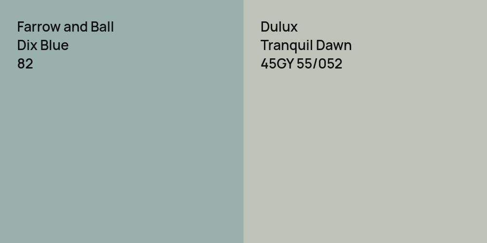 Farrow and Ball Dix Blue vs. Dulux Tranquil Dawn