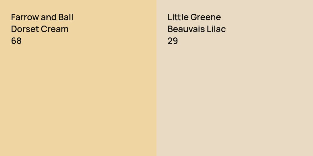 Farrow and Ball Dorset Cream vs. Little Greene Beauvais Lilac