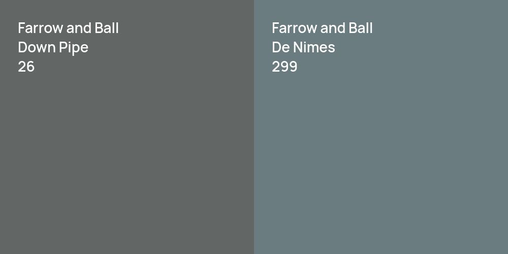 Farrow and Ball Down Pipe vs. Farrow and Ball De Nimes