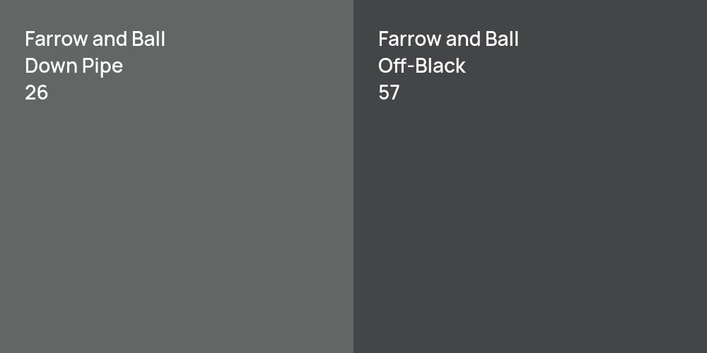 Farrow and Ball Down Pipe vs. Farrow and Ball Off-Black