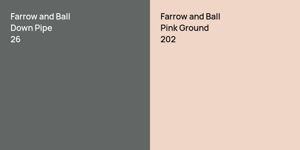 Farrow and Ball Down Pipe vs. Farrow and Ball Pink Ground