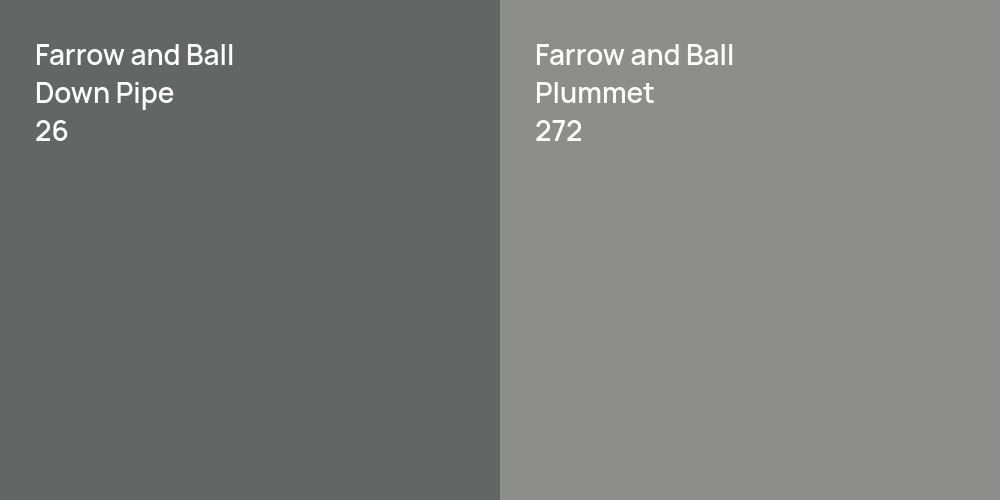 Farrow and Ball Down Pipe vs. Farrow and Ball Plummet