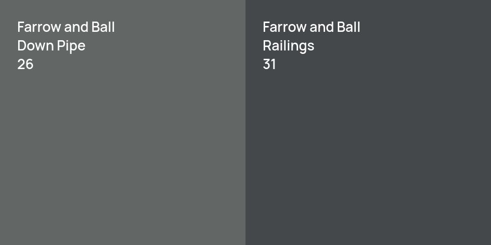 Farrow and Ball Down Pipe vs. Farrow and Ball Railings