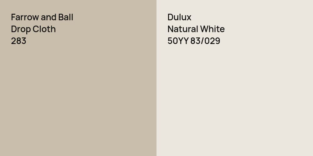 Farrow and Ball Drop Cloth vs. Dulux Natural White