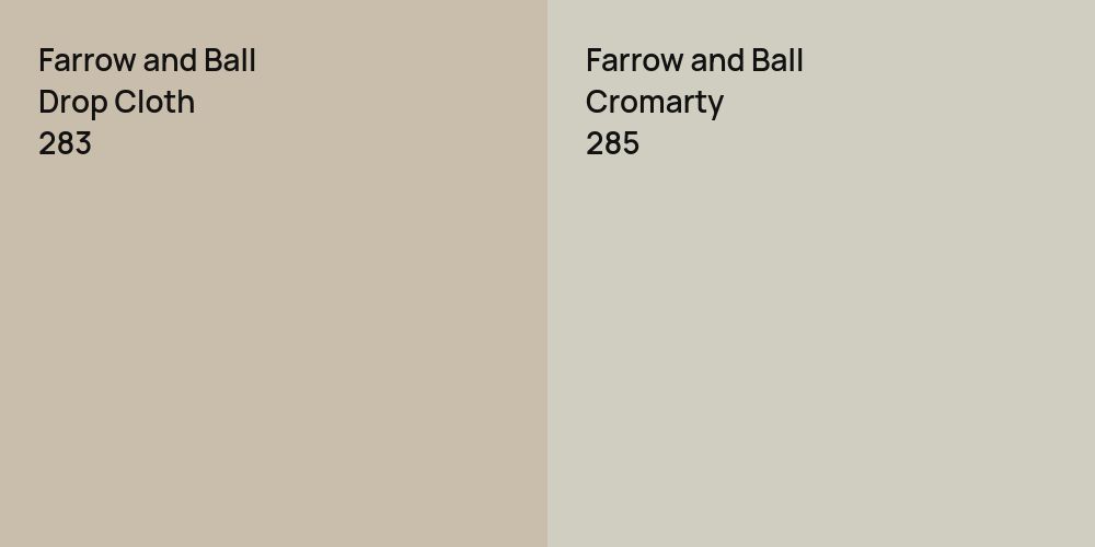 Farrow and Ball Drop Cloth vs. Farrow and Ball Cromarty