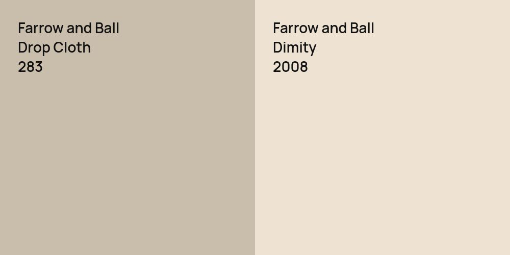 Farrow and Ball Drop Cloth vs. Farrow and Ball Dimity