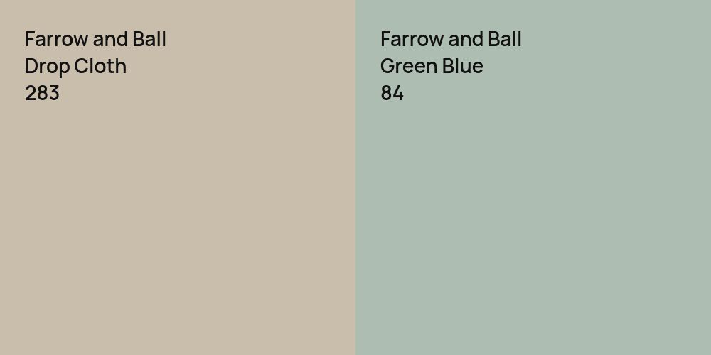 Farrow and Ball Drop Cloth vs. Farrow and Ball Green Blue