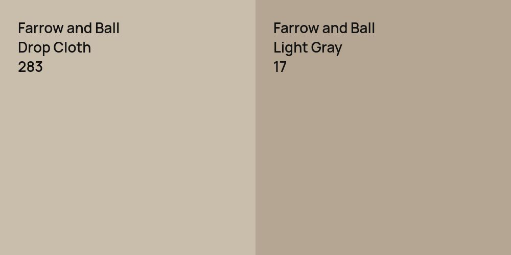 Farrow and Ball Drop Cloth vs. Farrow and Ball Light Gray