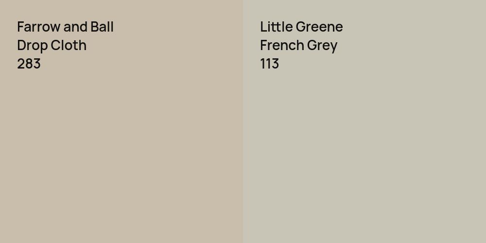 Farrow and Ball Drop Cloth vs. Little Greene French Grey