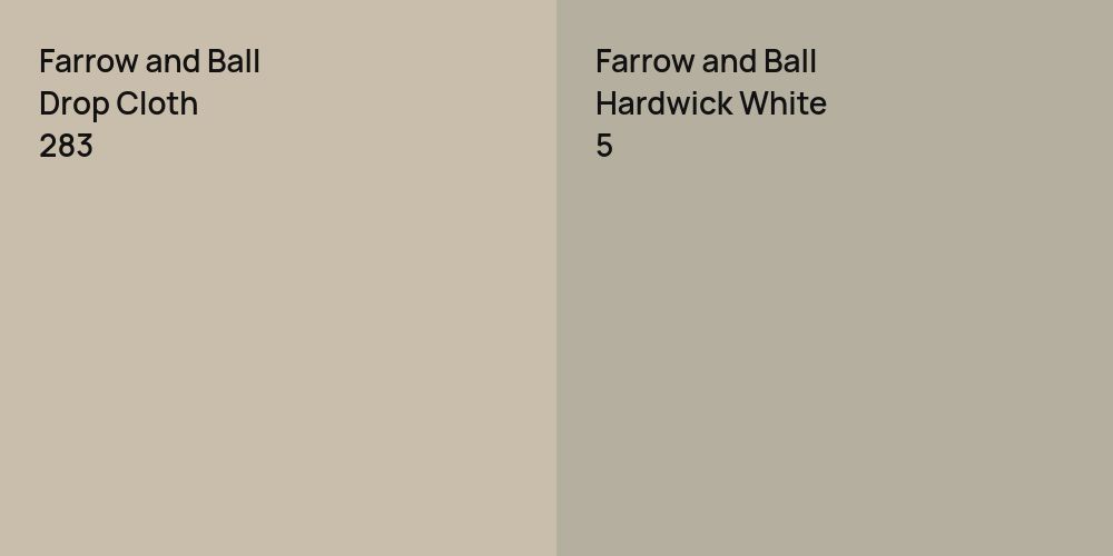 Farrow and Ball Drop Cloth vs. Farrow and Ball Hardwick White