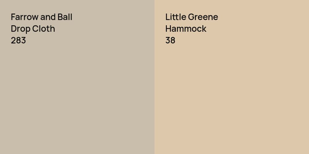 Farrow and Ball Drop Cloth vs. Little Greene Hammock