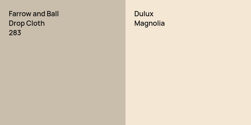 Farrow and Ball Drop Cloth vs. Dulux Magnolia