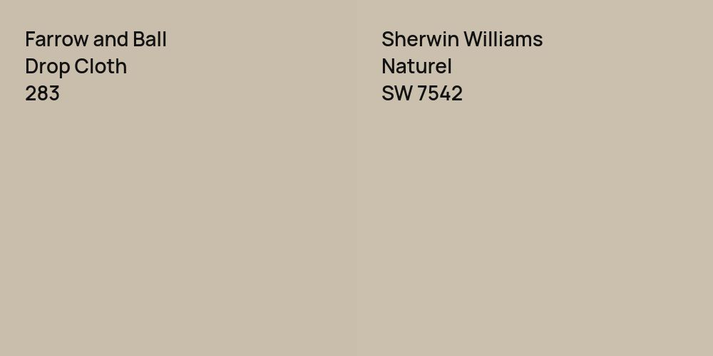 Farrow and Ball Drop Cloth vs. Sherwin Williams Naturel