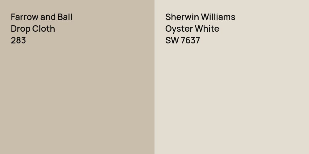 Farrow and Ball Drop Cloth vs. Sherwin Williams Oyster White