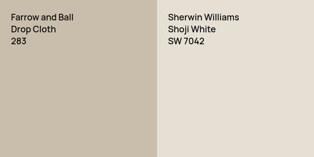 Farrow and Ball Drop Cloth vs. Sherwin Williams Shoji White