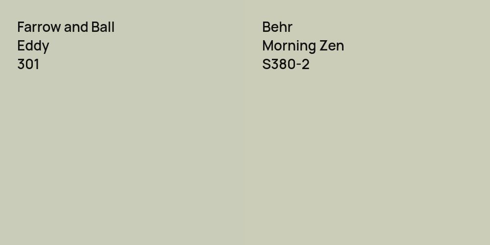 Farrow and Ball Eddy vs. Behr Morning Zen