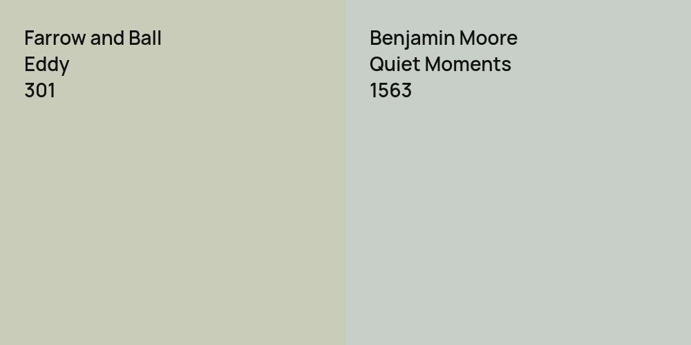 Farrow and Ball Eddy vs. Benjamin Moore Quiet Moments