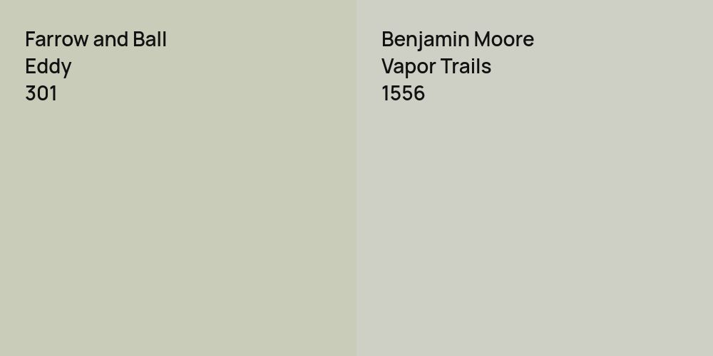 Farrow and Ball Eddy vs. Benjamin Moore Vapor Trails