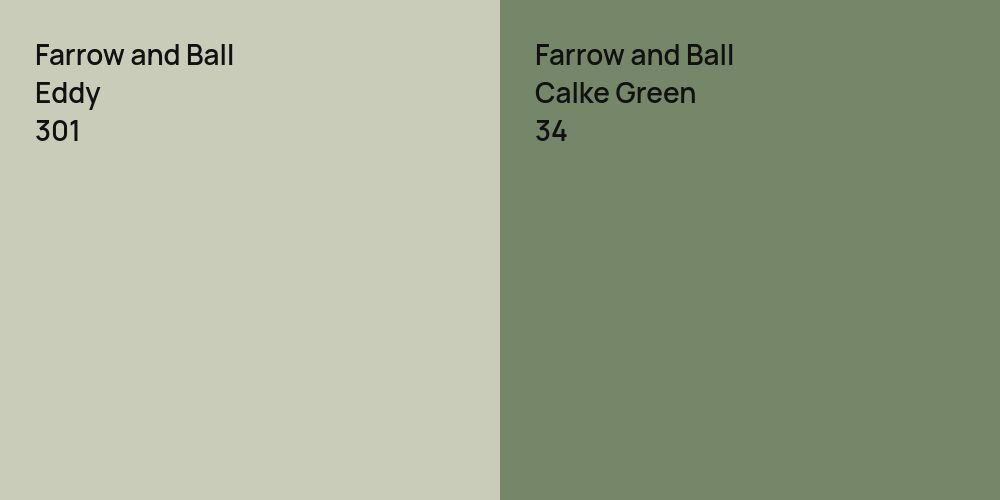 Farrow and Ball Eddy vs. Farrow and Ball Calke Green