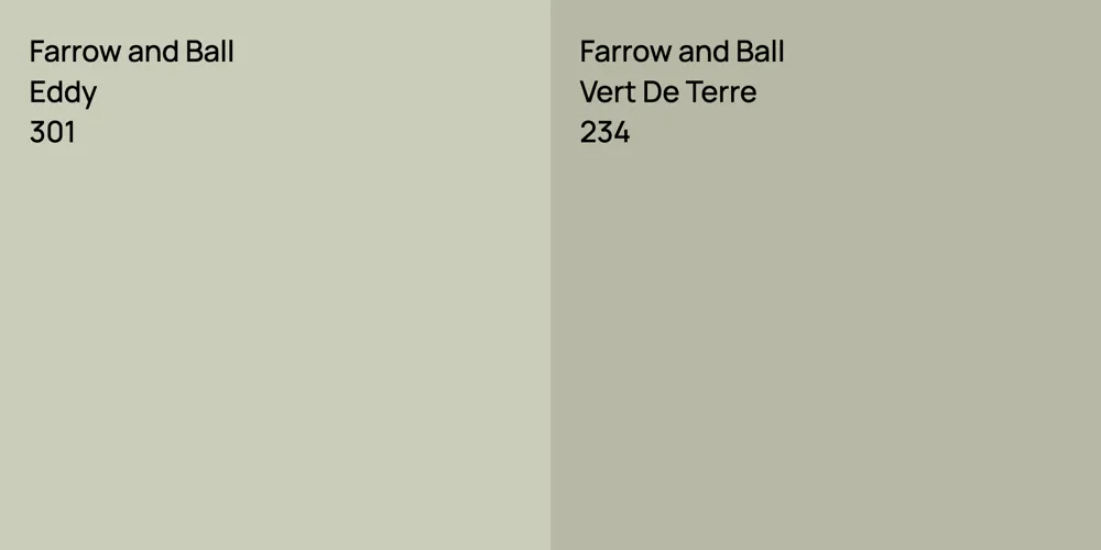 Farrow and Ball Eddy vs. Farrow and Ball Vert De Terre