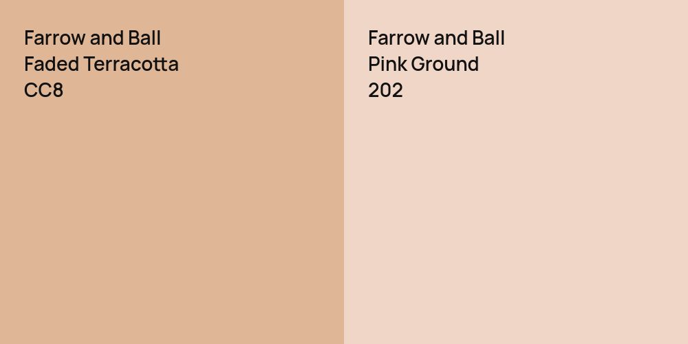 Farrow and Ball Faded Terracotta vs. Farrow and Ball Pink Ground