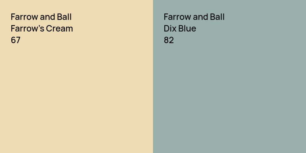 Farrow and Ball Farrow's Cream vs. Farrow and Ball Dix Blue