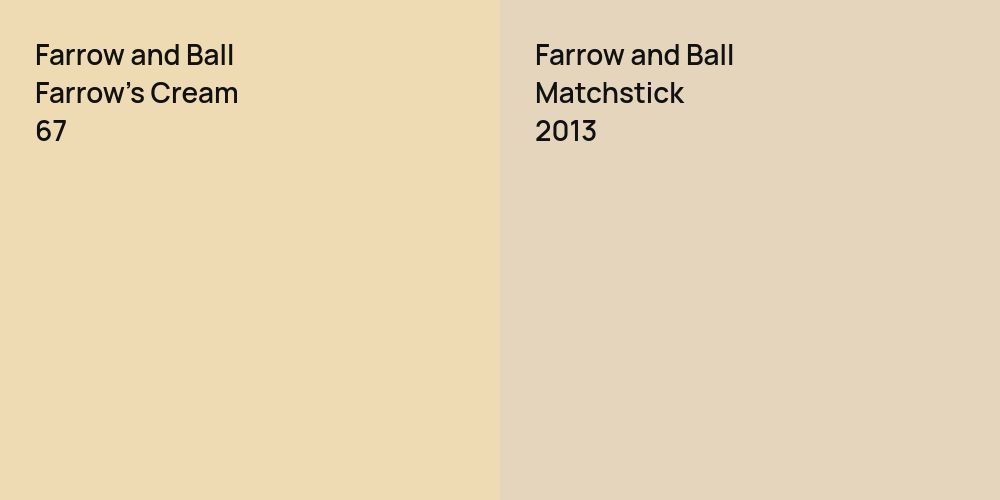 Farrow and Ball Farrow's Cream vs. Farrow and Ball Matchstick