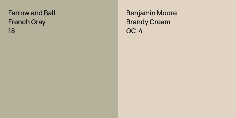 Farrow and Ball French Gray vs. Benjamin Moore Brandy Cream