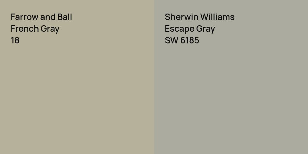 Farrow and Ball French Gray vs. Sherwin Williams Escape Gray