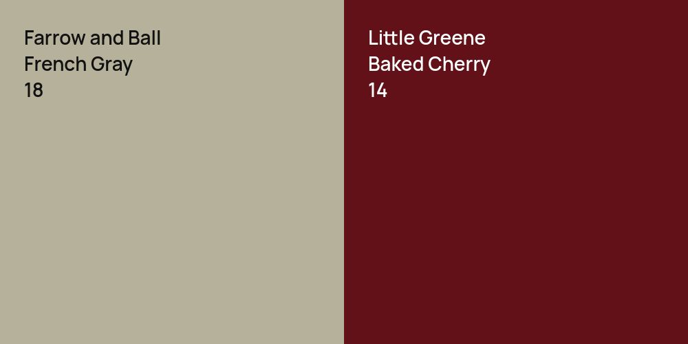 Farrow and Ball French Gray vs. Little Greene Baked Cherry