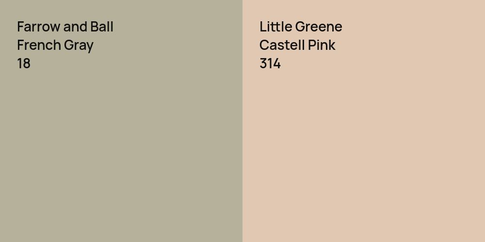 Farrow and Ball French Gray vs. Little Greene Castell Pink