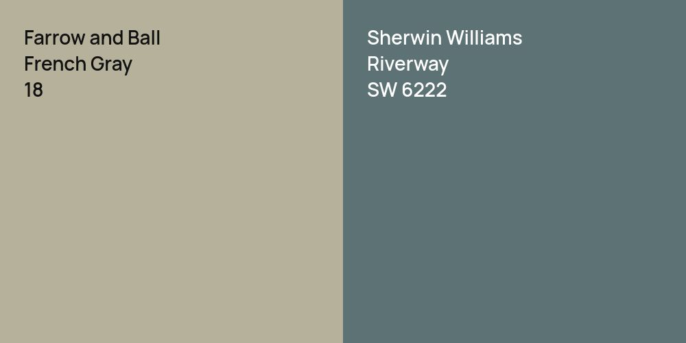 Farrow and Ball French Gray vs. Sherwin Williams Riverway