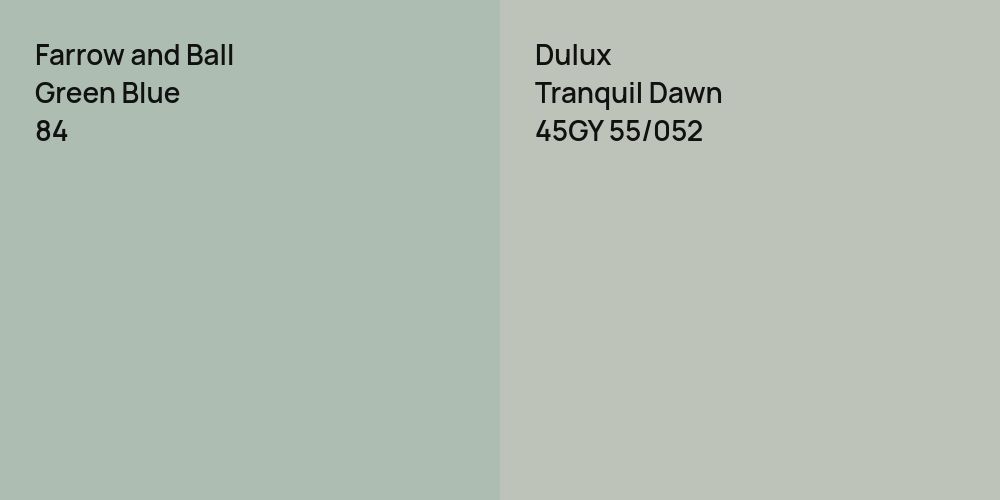 Farrow and Ball Green Blue vs. Dulux Tranquil Dawn