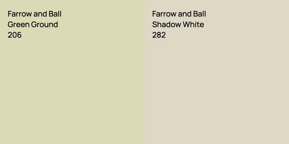 Farrow and Ball Green Ground vs. Farrow and Ball Shadow White